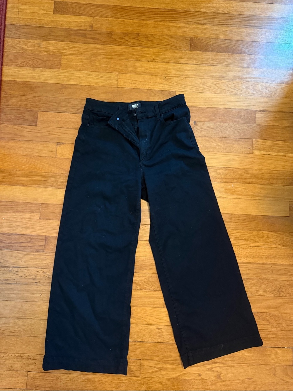 Wide Leg Black Pants by Paige